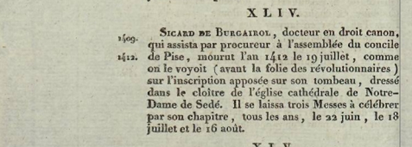 Notes sur Mgr de Burgairol (Brugairoux)